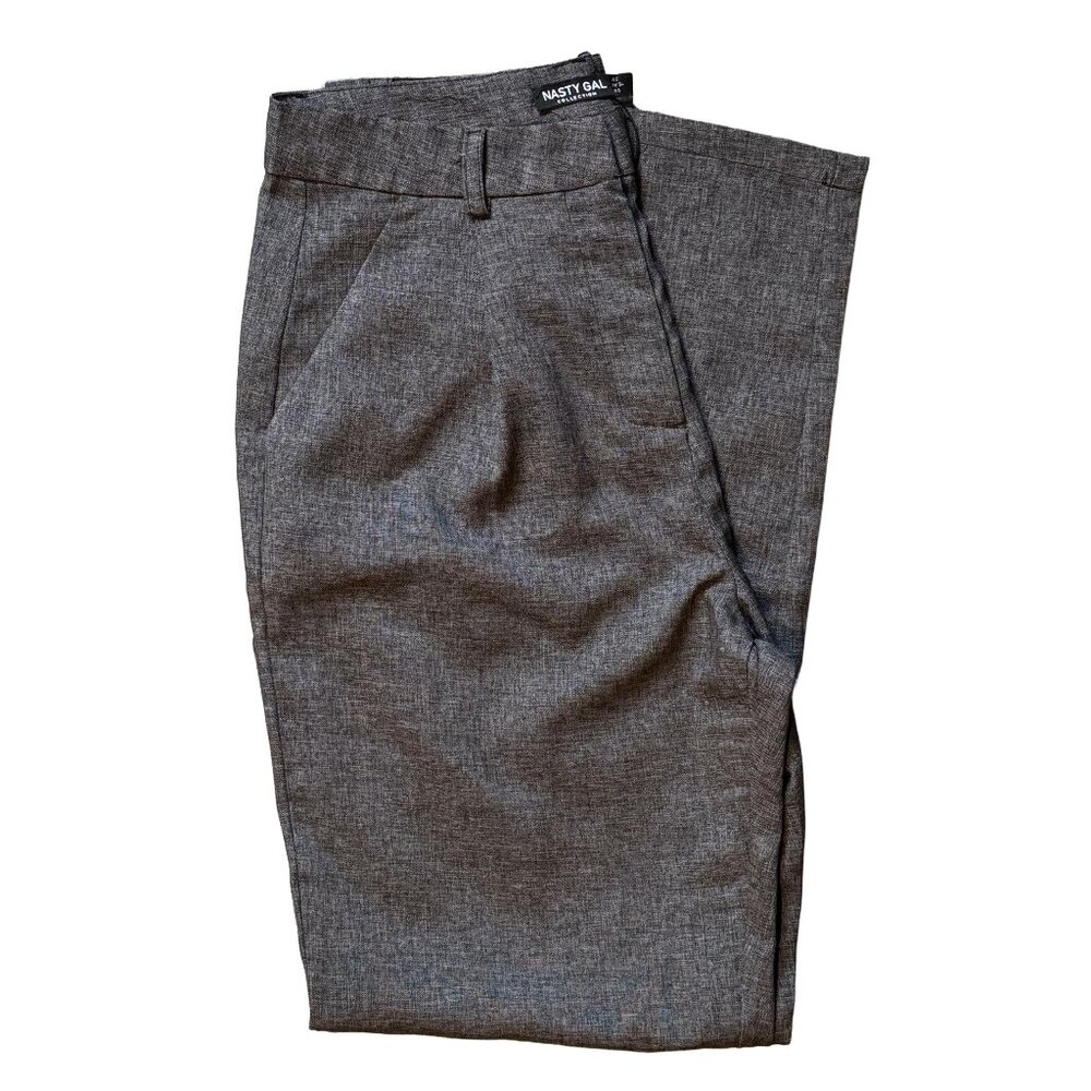 Nasty Gal Gray High Waisted Trousers - Size 2